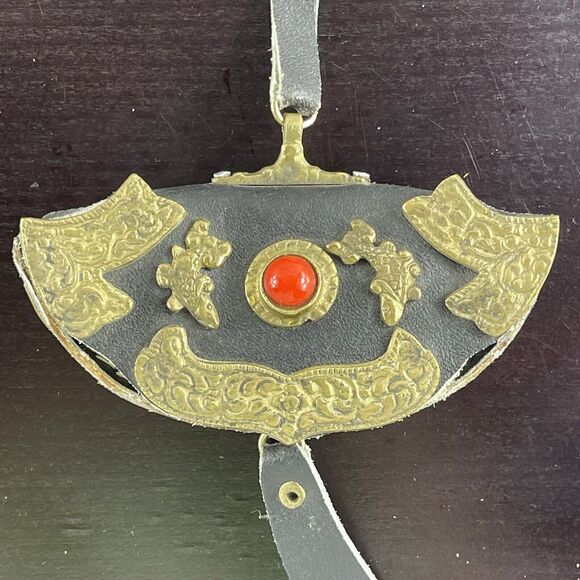 ANTIQUE Tibetan Fire Mecha Match Striker Leather Flint Pouch Purse RARE - Picture 3 of 16